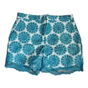 Beautiful Lace Overlay Teal Shorts Handmade 10